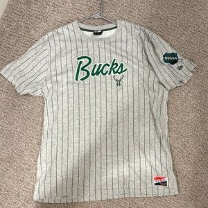 Vintage Milwaukee Bucks Gray Pinstripe Bucks Shirt